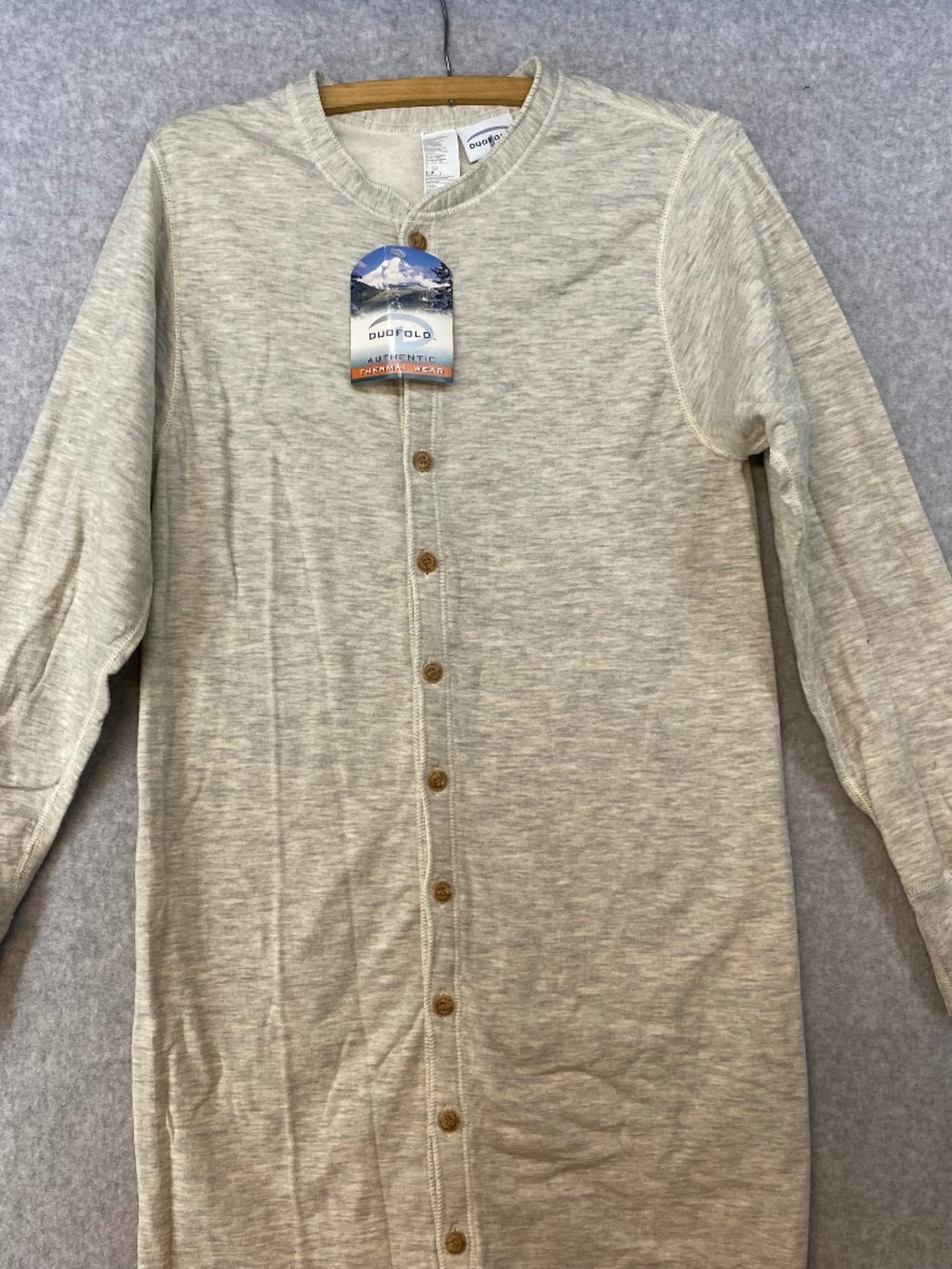 NEW! Duofold Men's 2 Layer Unionsuit Size Small • Oatmeal • Wool Cotton